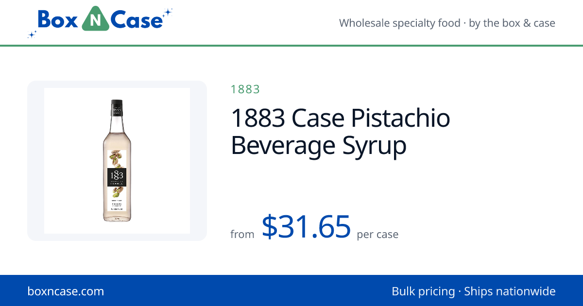 1883 Case Pistachio Beverage Syrup | BoxNCase