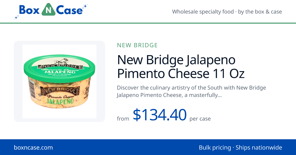 New Bridge Jalapeno Pimento Cheese 11 Oz | BoxNCase